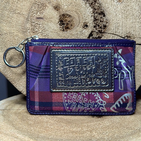 Coach Handbags - COACH Poppy Tartan Plaid Card Holder/Key Chain